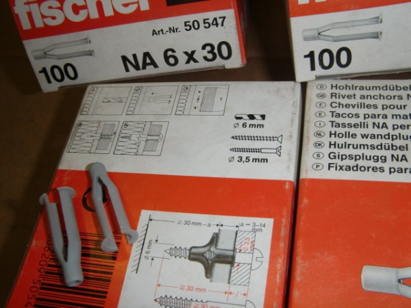 NA 6x30 Hohlraumdübel 6mm x 30mm (100 Stück)
